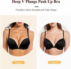 img 2 attached to Deep V Plunge Push Up Bra: Add 2 Cup, Convertible W/ Clear Straps - YANDW