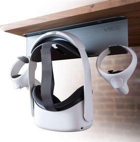 img 4 attached to 🔧 Maximize Space and Organization with the VRGE VR Stand Under Desk Storage Display Hook Organizer: Ideal for Meta Oculus Rift S Quest 2, HTC Vive, Vive Pro, Playstation VR, Valve Index, Vive Cosmos and Mixed Reality Headsets