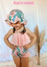 img 3 attached to Cute Toddler Swimsuit With Hat For Baby Girls - Aalizzwell