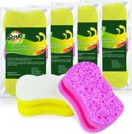 🧽 scrub sponge by scrubit: multi-purpose cellulose cleaning sponges | non scratch scouring pad for dishes, pots, pans, glass cooktop | super absorbent | unique nail-friendly shape | 12 pack logo