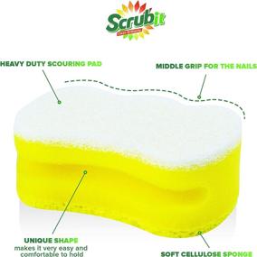 img 3 attached to 🧽 Scrub Sponge by Scrubit: Multi-purpose Cellulose Cleaning Sponges | Non Scratch Scouring Pad for Dishes, Pots, Pans, Glass Cooktop | Super Absorbent | Unique Nail-Friendly Shape | 12 Pack