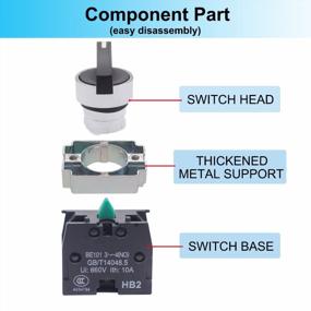 img 2 attached to TWTADE 2Pcs 22Mm SPST Selector Switches For Maintained Latching Rotary Applications - 440V 10A XB2-10XB/21-HB2-BJ21