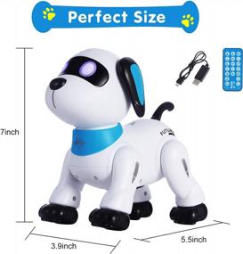 img 2 attached to Interactive Programmable Robotic Dog Toy For Kids 5+, Remote Control Smart Dancing RC Stunt Dog With LED Eyes And Sounds, Electronic Pet Toys As Ideal Gifts
