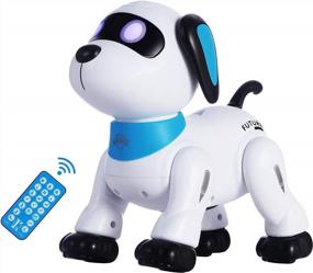 img 4 attached to Interactive Programmable Robotic Dog Toy For Kids 5+, Remote Control Smart Dancing RC Stunt Dog With LED Eyes And Sounds, Electronic Pet Toys As Ideal Gifts