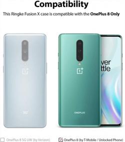 img 2 attached to Turquoise Green Ringke Fusion-X Case Cover For OnePlus 8 - Clear Hard PC Back With Heavy Duty TPU Bumper For Shockproof Protection