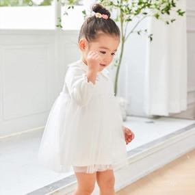 img 2 attached to Pureborn Baby Girl'S Christening Dress Baptism Dress Tulle Special Occasion Dress