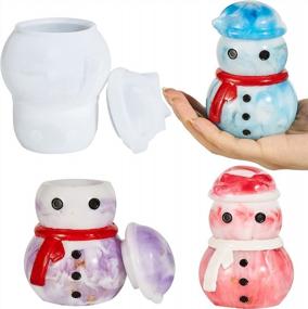 img 4 attached to Resin Snowman Jars With Lid - Perfect For Christmas Gifts And DIY Storage