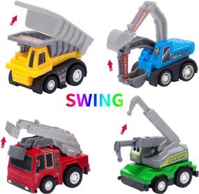 img 1 attached to 12-Pack Assorted Mini Plastic Construction Cars - Perfect Toy Set For Kids' Birthday Parties And Playtime!