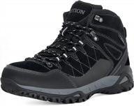 grition waterproof hiking boots for men - lightweight and comfortable ankle high outdoor shoes for trekking and winter travels logo