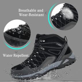 img 2 attached to GRITION Waterproof Hiking Boots For Men - Lightweight And Comfortable Ankle High Outdoor Shoes For Trekking And Winter Travels