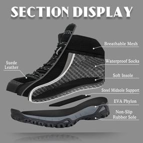img 1 attached to GRITION Водонепроницаемые походные ботинки для мужчин - легкая и удобная обувь до щиколотки на открытом воздухе для треккинга и зимних путешествий