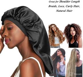 img 3 attached to Braids Satin Bonnet Jumbo Protect Personal Care