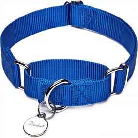 img 4 attached to Dazzber Martingale Collar, Medium, Royal Blue, Neck 14 Inch -21 Inch, No Pull No Escape Dog Collar, Great For Training Walking Running