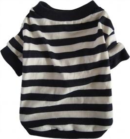 img 4 attached to Stylish Navy And White Striped Short Sleeve T-Shirt For Small Dogs - Vedem Puppy Tee Shirt Clothing (XS)
