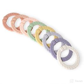 img 1 attached to Versatile Itzy Ritzy Linking Ring Set: 8 🔗 Braided, Multi-Colored Rings for Car Seats, Strollers & Activity Gyms