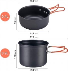 img 3 attached to Bulin Camping Cookware Mess Kit - Complete Set For Outdoor Cooking And Backpacking Adventures