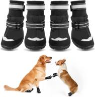 waterproof anti-slip winter dog boots - warm outdoor shoes for small medium large dogs - protection paw with reflective straps - ideal for cold days walking, running, rain, and snow - 4pcs logo