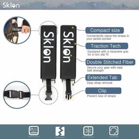img 3 attached to Sklon Ski Strap Fasteners - Rubber 2 Pack Carrier - Securely Transport Your Skis - Comes With Snap Clips For Easy Storage - Ski Accessories Great For Carrying Ski Gear - Men, Women And Kids