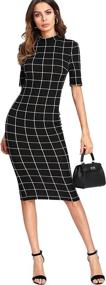 img 2 attached to 👗 Floerns Womens Gingham Bodycon Dresses: Perfect for Business Women's Clothing