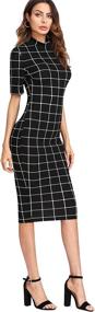 img 1 attached to 👗 Floerns Womens Gingham Bodycon Dresses: Perfect for Business Women's Clothing