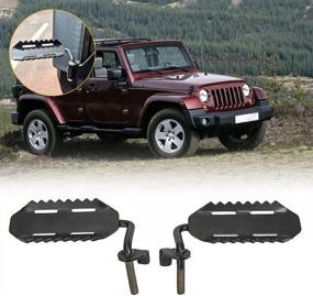 img 4 attached to Jeep Wrangler JK 2007-2017 Front Door Footpegs: AUXMART Footrest Pedals - Pack Of 2, High-Quality Replacement