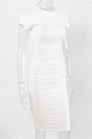 img 2 attached to Missufe Womens Ruched Sundress Bodycon Women's Clothing : Dresses