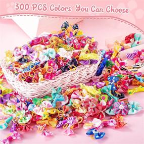 img 1 attached to 🎀 300 PCS Colorful Dog Hair Bows – Small Puppy Bowknots for Grooming. Cute Hair Accessories with Rubber Bands for Dogs, Puppies, and Pets.