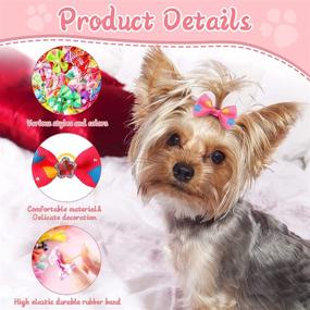 img 2 attached to 🎀 300 PCS Colorful Dog Hair Bows – Small Puppy Bowknots for Grooming. Cute Hair Accessories with Rubber Bands for Dogs, Puppies, and Pets.