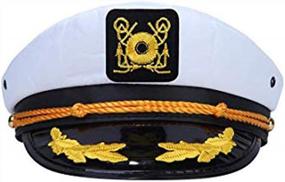 img 4 attached to Шляпа капитана гребли для украшения вечеринки - матросская шляпа Dodowin для женщин и мужчин белого цвета