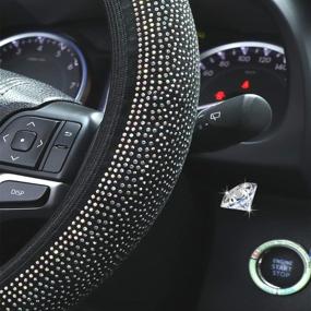 img 1 attached to Lillenginan Bling Steering Wheel Cover Interior Accessories