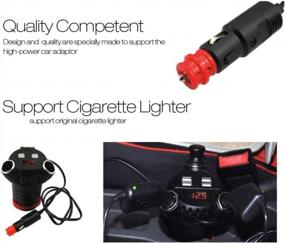 img 2 attached to 180W Multi-Function Car Adapter: 3 Cigarette Lighter Ports, 4 USB Outputs, Self-Resetting Fuse & Digital Display - KingNeed Cup Holder Style Design