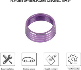 img 3 attached to 🔘 Purple Aluminum Metal Headlights Switch Button Knob Ring Trim Cover - Premium Decoration Accessories for Dodge RAM 2018-2021 UP