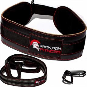 img 4 attached to Dark Iron Fitness Dip Belt – Padded Leather Weight Lifting Belts W/ 40 Inch Strap For Squats & Pull Ups - Men & Women Weightlifting Up To 270Lbs