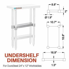 img 1 attached to DuraSteel Galvanized Under Shelf - Expand Your Work Table Storage With Adjustable Extra Shelf - Ideal For Restaurant, Home, Warehouse, And Garage Use