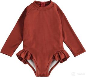 img 4 attached to 👶 MERSARIPHY Toddler Baby Girl Long Sleeve One-Piece Swimsuit - Ultimate Rash Guard for Girls Bathing Suit