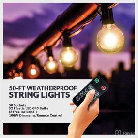 img 2 attached to Newhouse Lighting PSTRINGLEDDIM G40 String with Weatherproof Technology, Dimmer and Wireless Remote Control - 100W, 50ft, Includes 52 (50+2 Free) LED Light Bulbs in Warm White