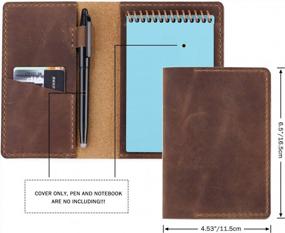 img 2 attached to Brown Leather Cover For Pocket-Sized Notebook With Pen Loop, Compatible With Rocketbook Mini - Perfect For On-The-Go Notetaking