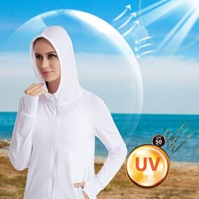 img 2 attached to UBFEN Women'S Full Zip Sun Protection Hoodie Jacket With UPF 50+, Long Sleeves And Pockets - Perfect For Hiking, Outdoor Activities And Performance