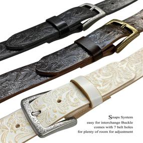 img 1 attached to 🌸 Western Floral Engraved Tooled Leather Women's Accessories by Belts+