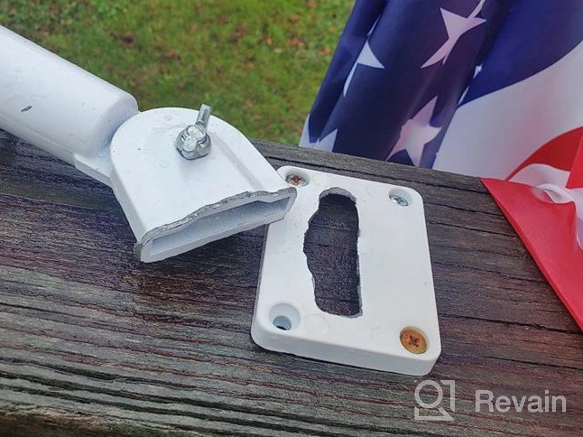 img 1 attached to Sturdy & Stylish 6FT Silver Flag Pole Kit With Rotating Rings, Metal Bracket & American Flag - Perfect For Outdoor Backyard Garden Decor review by Brokencyde Greer