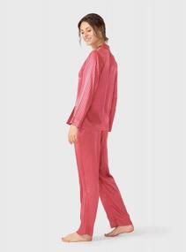 img 1 attached to Women'S Satin Pajamas Set, Long Sleeve Silk Sleepwear With Button-Down Loungewear Soft PJs In Sizes S To XL
