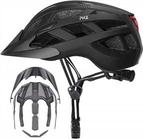 img 2 attached to PHZ Adult Bike Helmet: Certified Safety With Light, Visor, And Inner Pads For Men And Women On Mountain, Road, And Skateboard