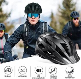 img 1 attached to PHZ Adult Bike Helmet: Certified Safety With Light, Visor, And Inner Pads For Men And Women On Mountain, Road, And Skateboard