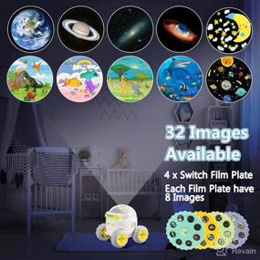 img 3 attached to 🌟 Kids Night Light, Bedroom Star Space Galaxy Projector with Timer, Dinosaur Ceiling/Wall Projection, Bedtime Gifts for Boys and Girls, Nursery Décor, Gameroom - 32 Yellow Images