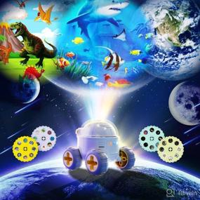 img 4 attached to 🌟 Kids Night Light, Bedroom Star Space Galaxy Projector with Timer, Dinosaur Ceiling/Wall Projection, Bedtime Gifts for Boys and Girls, Nursery Décor, Gameroom - 32 Yellow Images