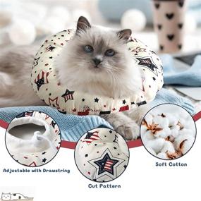 img 1 attached to 🐱 JCOLUSHI Adjustable Cat Cone Collar: Comfy & Cute Recovery Donut Collar for Cats & Kittens post-surgery