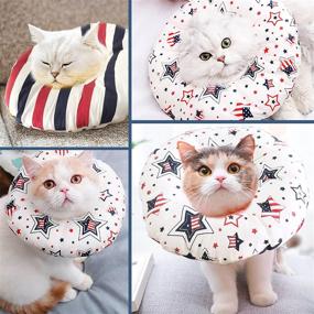 img 2 attached to 🐱 JCOLUSHI Adjustable Cat Cone Collar: Comfy & Cute Recovery Donut Collar for Cats & Kittens post-surgery