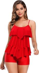 img 1 attached to SHEKINI Swimsuit Flounce Tankini Boyshorts Women's Clothing - Swimsuits & Cover Ups