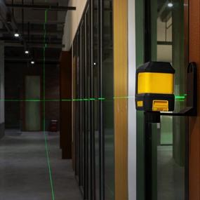 img 3 attached to Laser Level, 98Ft Green Self-Leveling Laser Line With Magnetic Base, With Adjustable Lightness Line Cross Laser Level For Picture Hanging - KAIWEETS T03