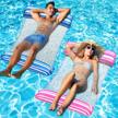 inflatable pool floats, xl 2 pack fabric pool hammock for adult water floating rafts lounges multi-purpose swimming pool accessories 4-in-1 saddle lounge chair drifter for pool lake beach river travel logo